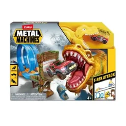 Metal Machines - Spielset T-Rex Angriff Rennbahn mit Looping + Au | Teddy Toys Kinderwelt