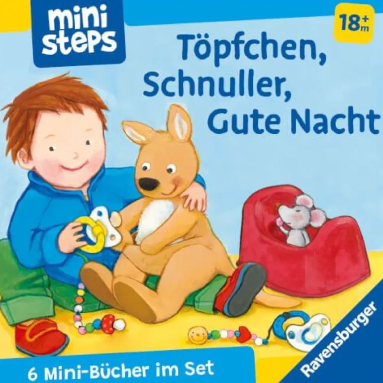 ministeps: Mein erster Bücher-Würfel: Töpfchen, Schnuller, Gute N | Teddy Toys Kinderwelt