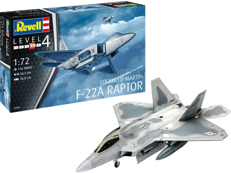 Modellbausatz Lockheed Martin F-22A Raptor 1:72 | Teddy Toys Kinderwelt
