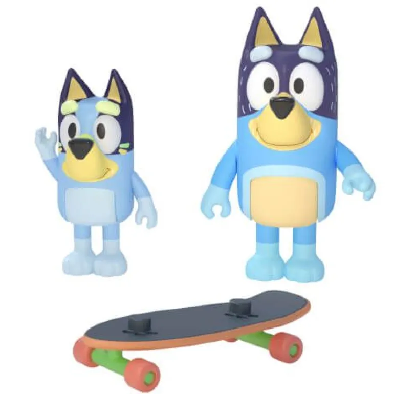 mooseToys BLUEY Figuren Doppelpack - SKATEBOARD (BLUEY & BANDIT) | Teddy Toys Kinderwelt