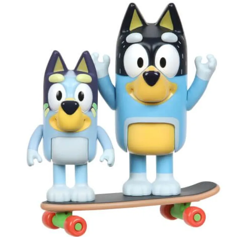mooseToys BLUEY Figuren Doppelpack - SKATEBOARD (BLUEY & BANDIT) | Teddy Toys Kinderwelt