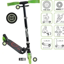 muuwmi Lights Aluminium Scooter GLOW 145 mm, mit Leuchtrollen und | Teddy Toys Kinderwelt