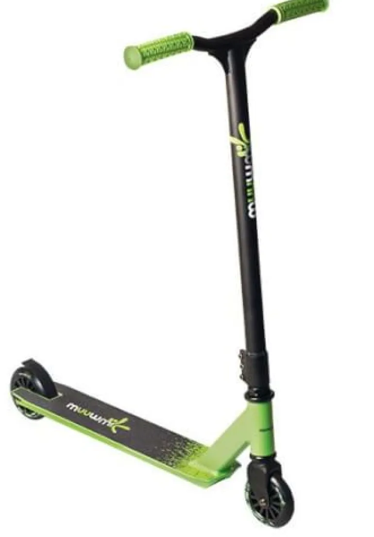 muuwmi Stuntscooter 100 mm schwarz-grün | Teddy Toys Kinderwelt