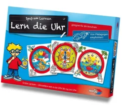 Noris Spiele - Lern die Uhr | Uhrzeit lernen | Lernspiele | Spiele | Spielzeug | Teddy Toys Kinderwelt