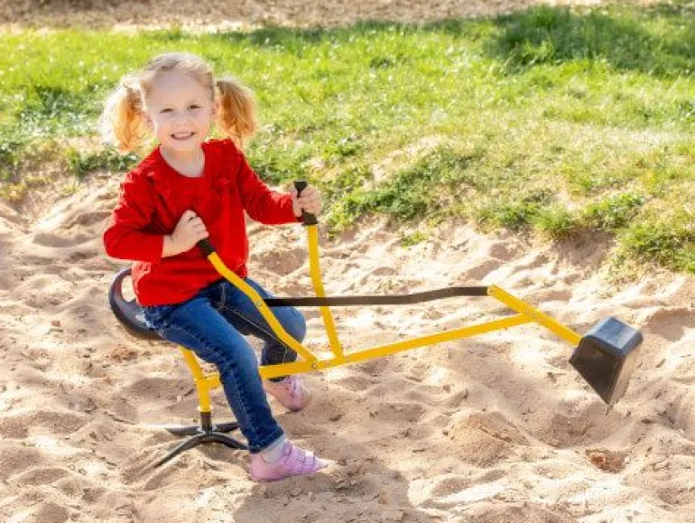 Outdoor active Metall Schaufelbagger, gelb und schwarz, Outdoorsp | Teddy Toys Kinderwelt