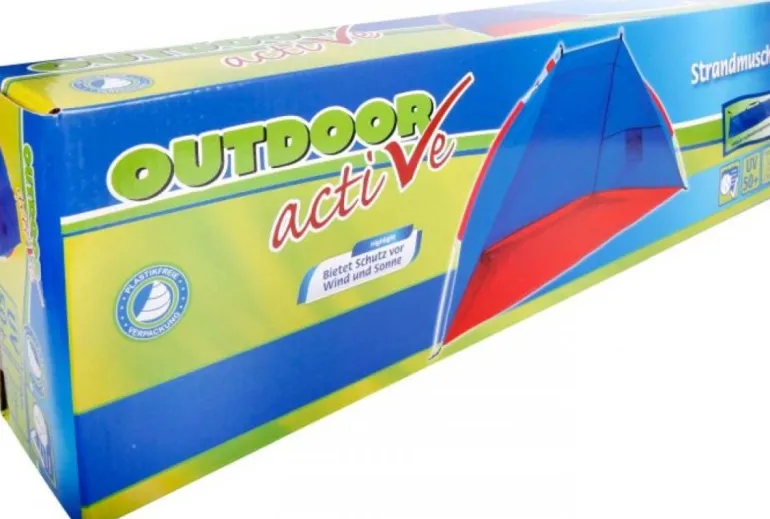 Outdoor active Strandmuschel 220x110x110 cm, inklusive Tasche | Teddy Toys Kinderwelt