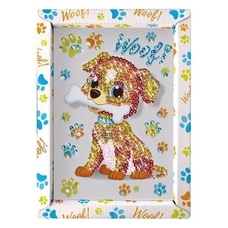 Paillettenkunst Hund | Teddy Toys Kinderwelt