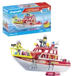 PLAYMOBIL 71598 Feuerlöschboot | Teddy Toys Kinderwelt