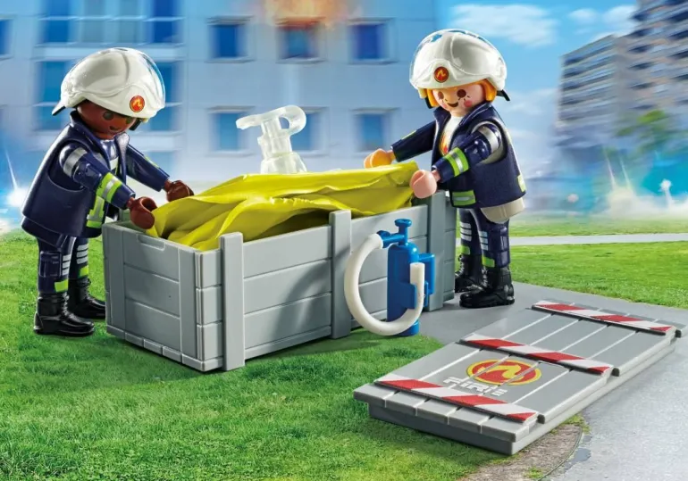PLAYMOBIL 71465 Feuerwehrleute mit Luftkissen | Teddy Toys Kinderwelt