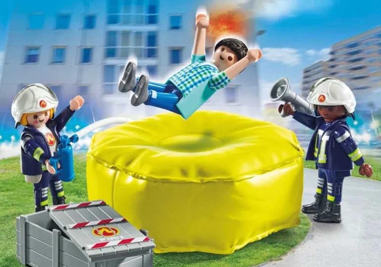 PLAYMOBIL 71465 Feuerwehrleute mit Luftkissen | Teddy Toys Kinderwelt