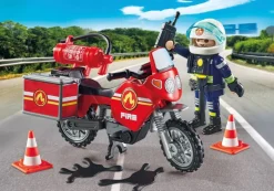 PLAYMOBIL 71466 Feuerwehrmotorrad am Unfallort | Teddy Toys Kinderwelt