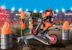 PLAYMOBIL 71256 Starter Pack Stuntshow Motorrad mit Feuerwand | Teddy Toys Kinderwelt