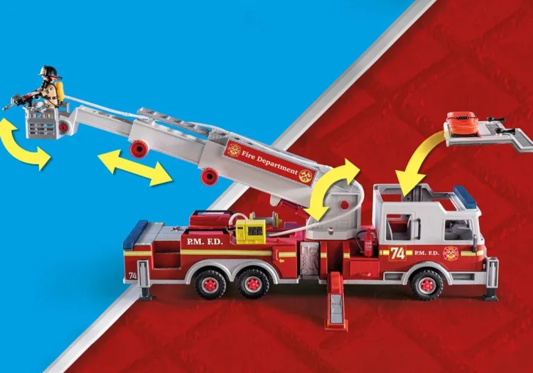 PLAYMOBIL® City Action - Feuerwehr-Fahrzeug: US Tower Ladder | Teddy Toys Kinderwelt
