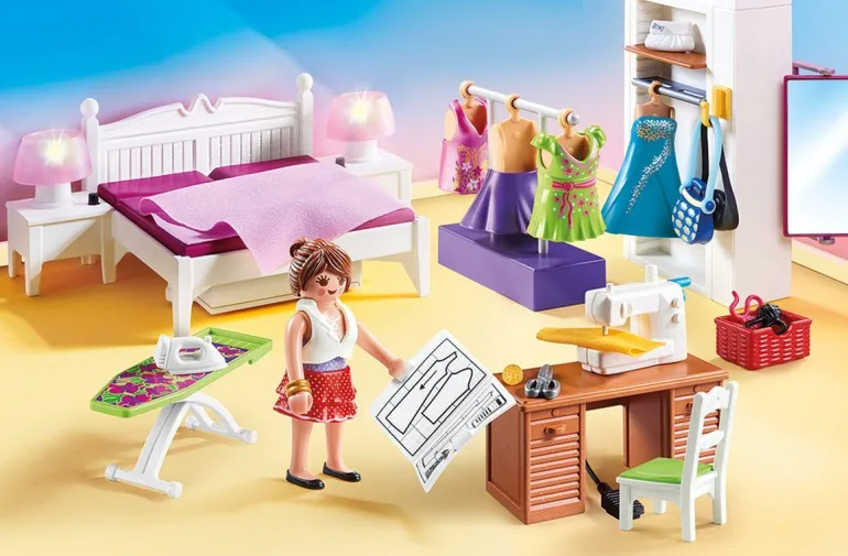 PLAYMOBIL® Dollhouse - Schlafzimmer mit Nähecke | Dollhouse | PLAYMOBIL® | Spielzeug | Teddy Toys Kinderwelt