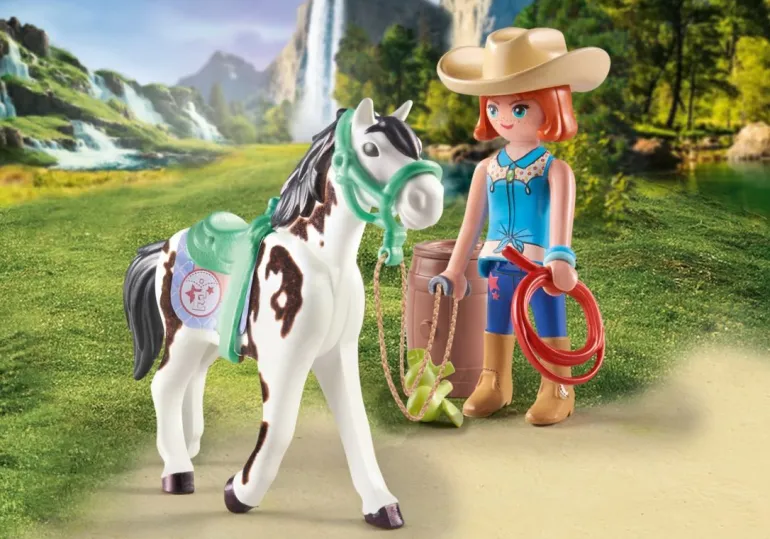 PLAYMOBIL® Horses of Waterfall - Ellie & Sawdust Mit Westernübung | Teddy Toys Kinderwelt