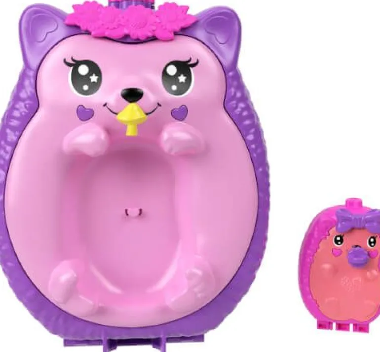 Polly Pocket Mama & Baby Igel Handtaschen-Spielset mit 2 Puppen & | Teddy Toys Kinderwelt