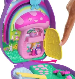 Polly Pocket Mama & Baby Igel Handtaschen-Spielset mit 2 Puppen & | Teddy Toys Kinderwelt