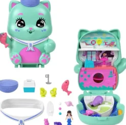 Polly Pocket Matrosenkatze-Schatulle, Spielset mit 1 kleinen Pupp | Teddy Toys Kinderwelt