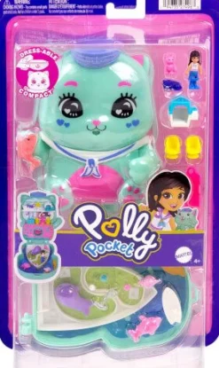 Polly Pocket Matrosenkatze-Schatulle, Spielset mit 1 kleinen Pupp | Teddy Toys Kinderwelt