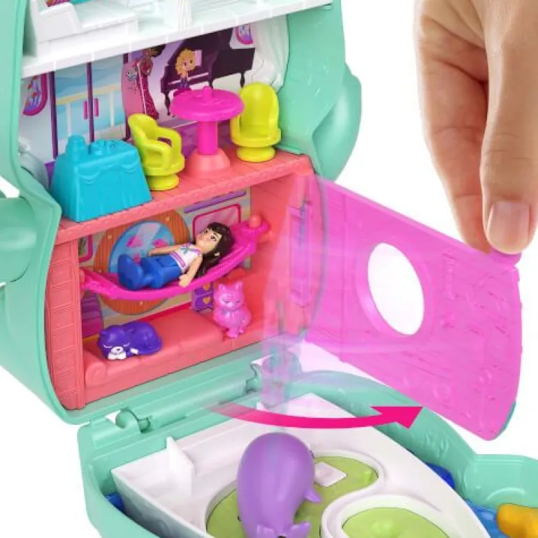 Polly Pocket Matrosenkatze-Schatulle, Spielset mit 1 kleinen Pupp | Teddy Toys Kinderwelt
