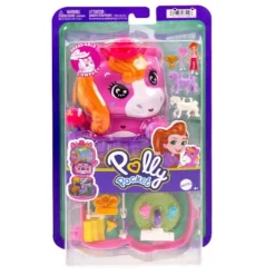 Polly Pocket Pony-Rodeo, Spielset mit 1 kleinen Puppe und Pferdch | Teddy Toys Kinderwelt