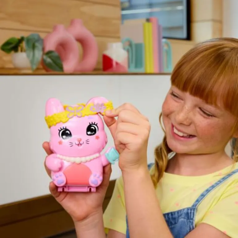 Polly Pocket Teeparty-Häschen-Schatulle, Spielset mit 1 kleinen P | Teddy Toys Kinderwelt