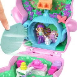 Polly Pocket Teeparty-Häschen-Schatulle, Spielset mit 1 kleinen P | Teddy Toys Kinderwelt