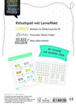 Ravensburger 41605 Erstes Rechnen Sticker-Rätsel (LLS) -F20 | Teddy Toys Kinderwelt