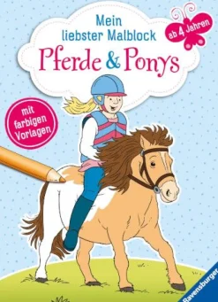 Ravensburger 41730 M. liebster Malblock: Pferde & Ponys-H20 | Teddy Toys Kinderwelt