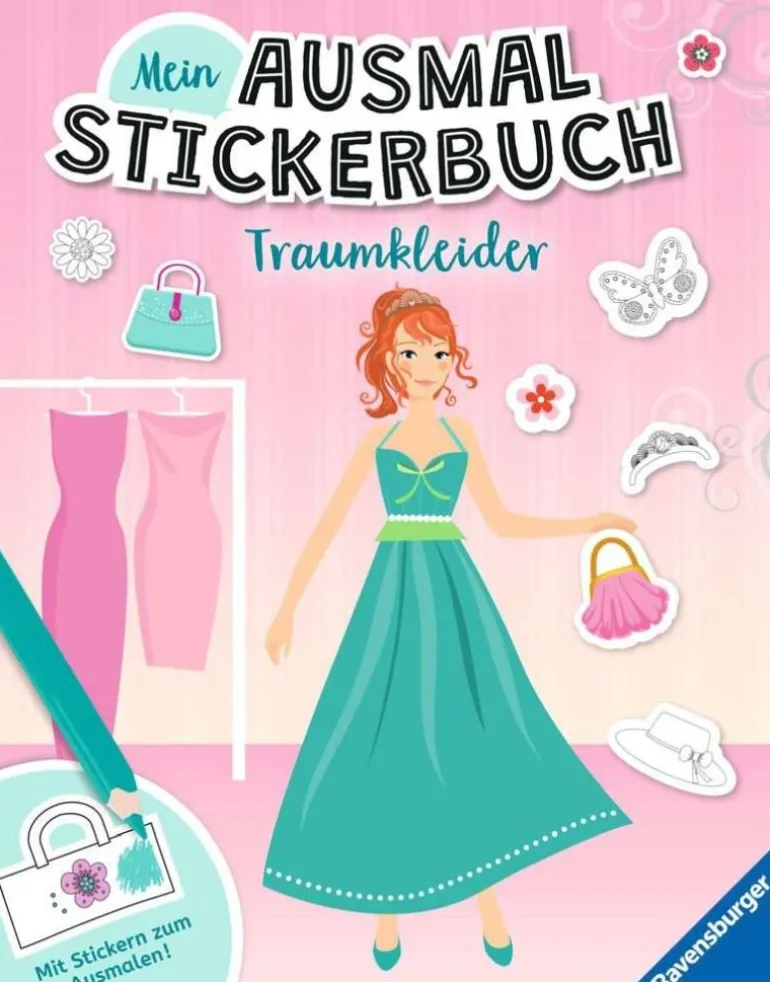 Ravensburger 41629 Mein Ausmalstickerbuch: Traumkleider Kreativit | Teddy Toys Kinderwelt