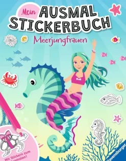 Ravensburger 41628 Mein Ausmalstickerbuch: Meerjungfrauen Kreativ | Teddy Toys Kinderwelt