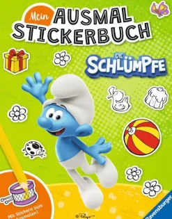 Ravensburger 49777 Mein Ausmalstickerbuch: Die Schlümpfe Lizenzma | Teddy Toys Kinderwelt