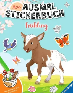 Ravensburger 48953 Mein Ausmalstickerbuch: Frühling Kreativität | Teddy Toys Kinderwelt