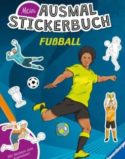 Ravensburger 48908 Mein Ausmalstickerbuch: Fußball Kreativität | Teddy Toys Kinderwelt