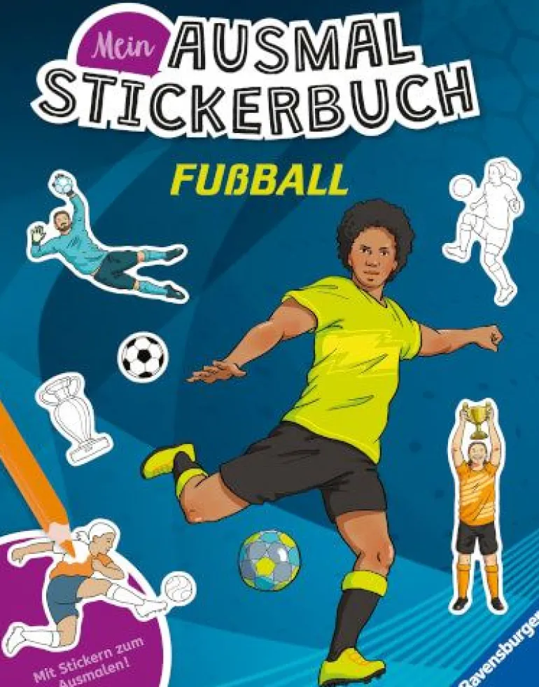 Ravensburger 48908 Mein Ausmalstickerbuch: Fußball Kreativität | Teddy Toys Kinderwelt