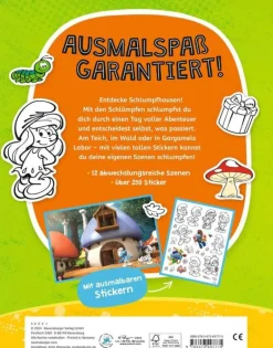 Ravensburger 49777 Mein Ausmalstickerbuch: Die Schlümpfe Lizenzma | Teddy Toys Kinderwelt