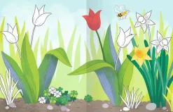 Ravensburger 48953 Mein Ausmalstickerbuch: Frühling Kreativität | Teddy Toys Kinderwelt