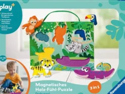 Ravensburger 4872 play+ Magnetisches Holz-Fühl-Puzzle: Dschungel | Teddy Toys Kinderwelt