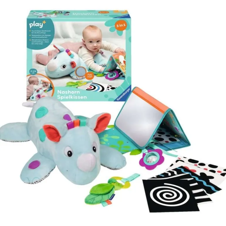 Ravensburger 4866 play+ Nashorn Spielkissen (für die Bauchlage) | Teddy Toys Kinderwelt