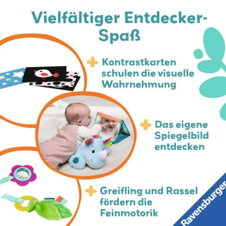 Ravensburger 4866 play+ Nashorn Spielkissen (für die Bauchlage) | Teddy Toys Kinderwelt