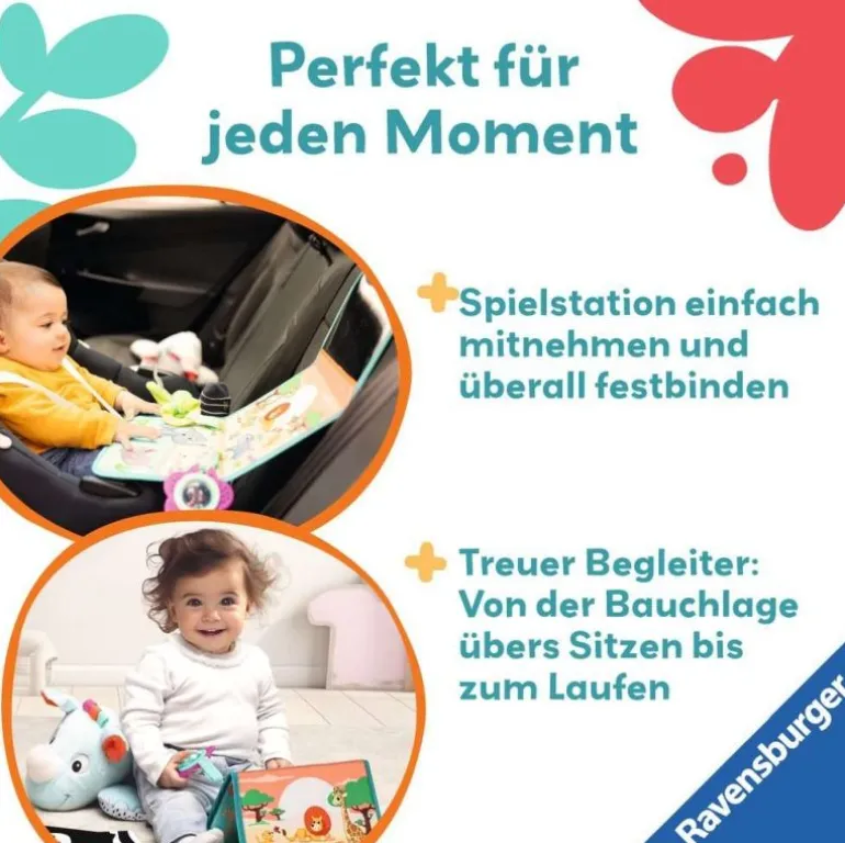 Ravensburger 4866 play+ Nashorn Spielkissen (für die Bauchlage) | Teddy Toys Kinderwelt