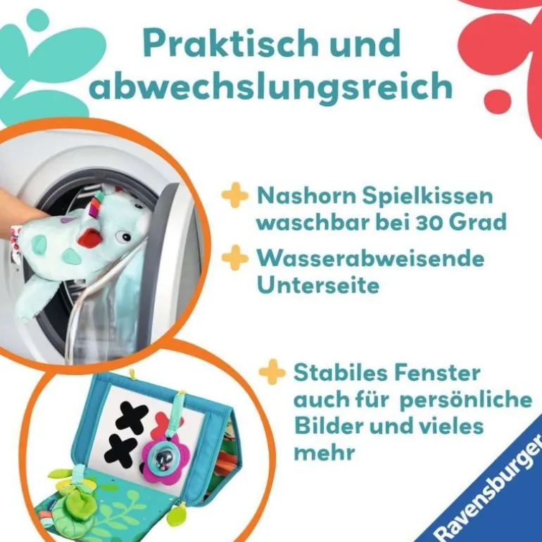Ravensburger 4866 play+ Nashorn Spielkissen (für die Bauchlage) | Teddy Toys Kinderwelt