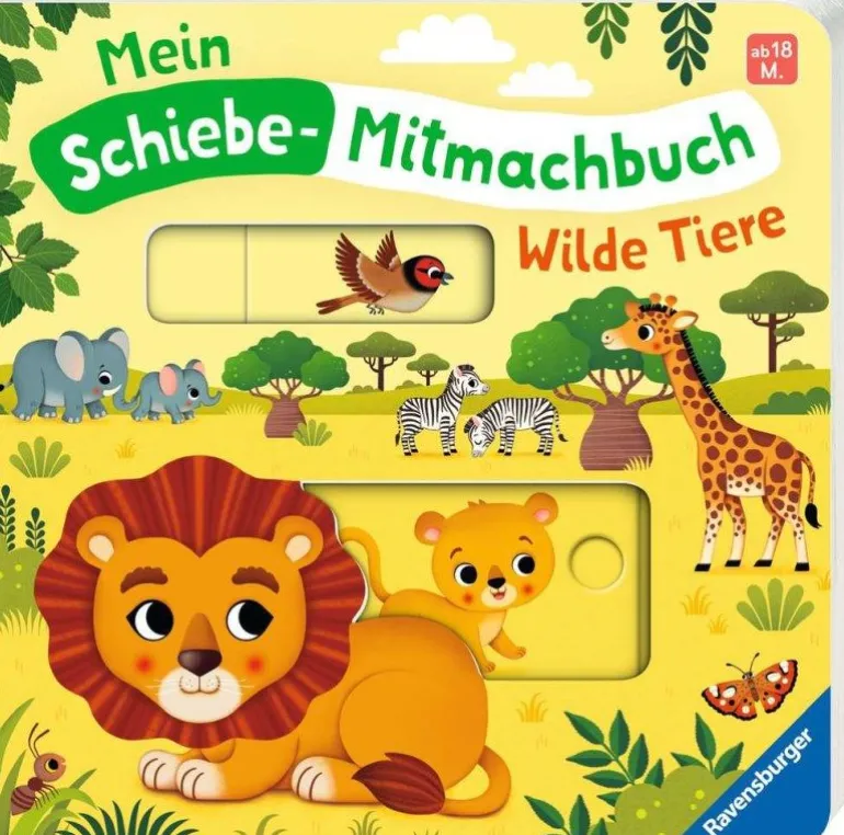 Ravensburger® Bücher - Mein Schiebe-Mitmachbuch Wilde Tiere | Teddy Toys Kinderwelt