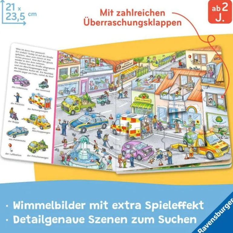 Ravensburger® Bücher - Mein Sachen Suchen Wimmelbuch Fahrzeuge Im Einsatz | Teddy Toys Kinderwelt