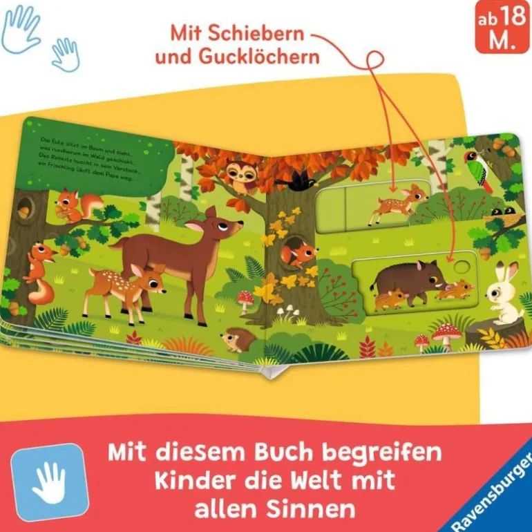 Ravensburger® Bücher - Mein Schiebe-Mitmachbuch Lieblingstiere | Teddy Toys Kinderwelt