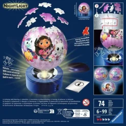 Ravensburger 3D Puzzle 11575 - Nachtlicht Puzzle-Ball Gabby's Dol | Teddy Toys Kinderwelt