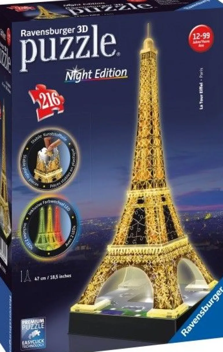 Ravensburger® 3D Puzzle - Eiffelturm Night Edition, 216 Teile | Teddy Toys Kinderwelt