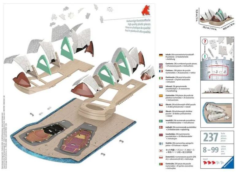 Ravensburger® 3D Puzzle - Opernhaus Sydney, 216 Teile | Teddy Toys Kinderwelt