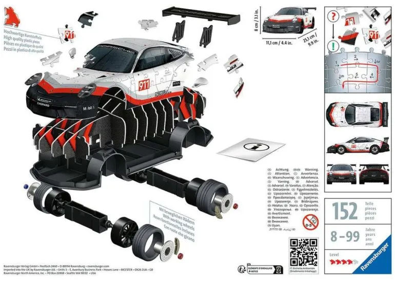 Ravensburger 3D Puzzle Porsche 911 GT3 Cup 11557 - Das berühmte F | Teddy Toys Kinderwelt