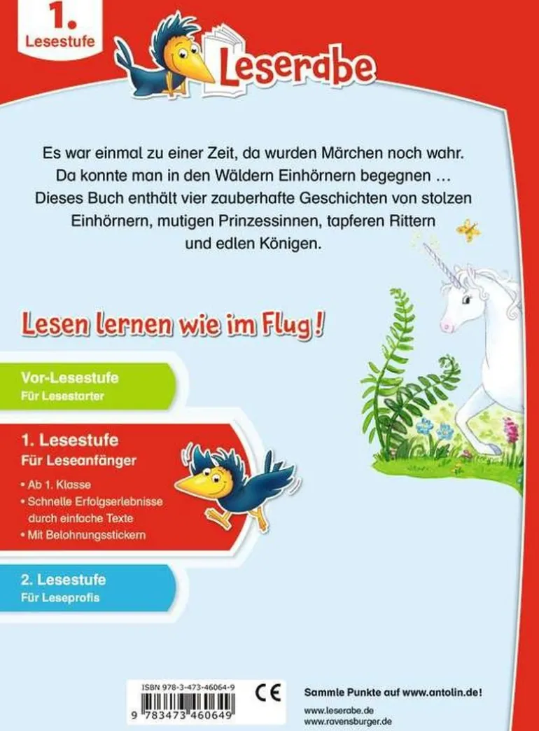 Ravensburger® Leserabe - Einhorngeschichten, Stufe 1 | Teddy Toys Kinderwelt